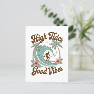 High Tides, Good Vibes – Surfen op het oceaan avon Briefkaart
