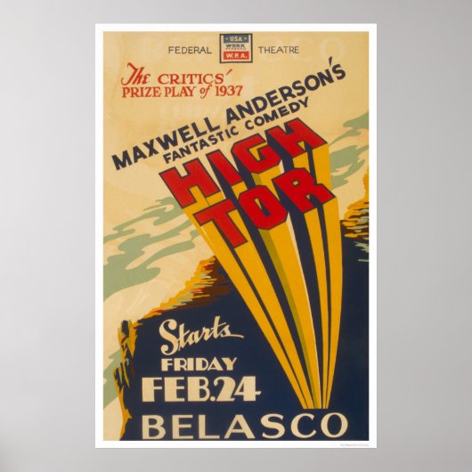 High Tor Maxwell Anderson 1937 WPA Poster (Voorkant)
