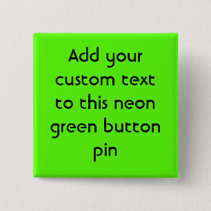 High Visibility Neon Green Vierkante Button 5,1 Cm