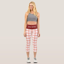 HIGH-WAISTED CAPRI BROEK - "PEACH GINGHAM"