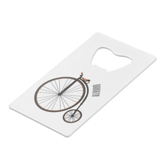 High wheel bicycle cartoon illustration (Devant Angle)