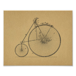 High Wheeler Bicycle Patent Art Print Foto Afdruk