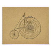 High Wheeler Bicycle Patent Art Print Foto Afdruk (Voorkant)