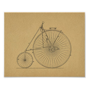  High Wheeler Bicycle Patent Art Print Foto Afdruk
