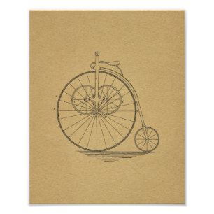  High Wheeler Bicycle Patent Art Print Foto Afdruk