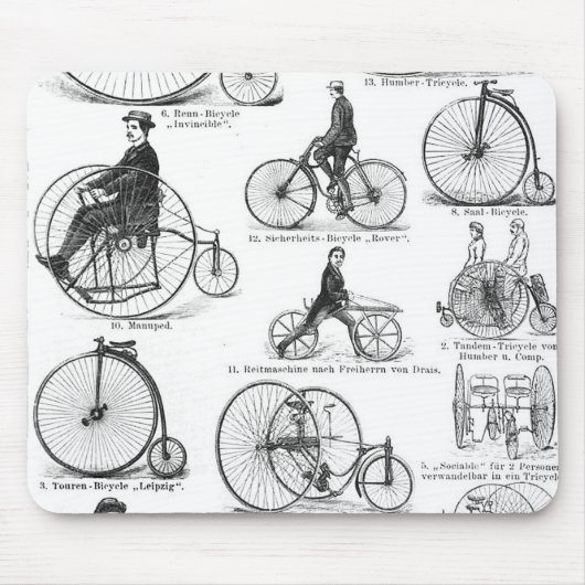 High Wheeler Fiets Penny Farthing Muismat (Voorkant)