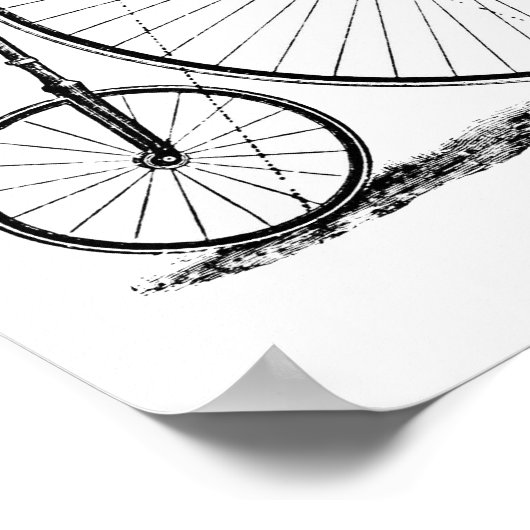 High Wheeler Fiets Penny Farthing Poster (Hoek)
