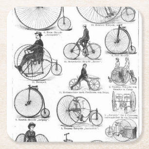 High Wheeler Fiets Penny Farthing Vierkante Kartonnen Onderzetter