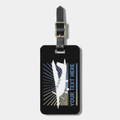 High Wing Vliegtuig - aangepaste tekst Bagagelabel (Voorkant verticaal)