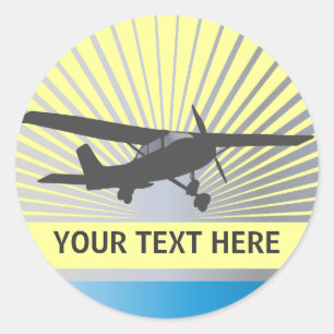 High Wing Vliegtuig Ronde Sticker