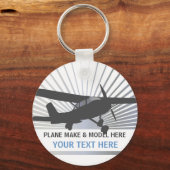 High Wing Vliegtuig Sleutelhanger (Voorkant)