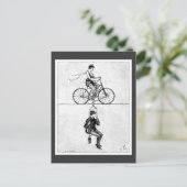 High-wire fiets -  Circus Cycling Act Briefkaart (Staand voorkant)