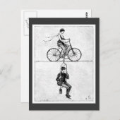 High-wire fiets -  Circus Cycling Act Briefkaart (Voorkant / Achterkant)