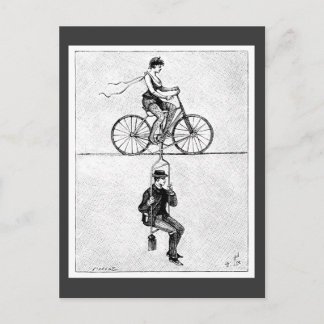 High-wire fiets - Circus Cycling Act Briefkaart