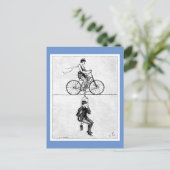 High-wire fiets -  Circus Cycling Act Briefkaart (Staand voorkant)