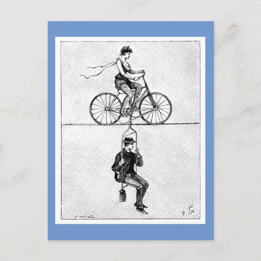 High-wire fiets -  Circus Cycling Act Briefkaart (Voorkant)