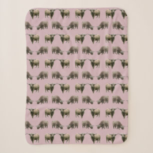 Highlanc Koe Frenzy Sherpa Dekbed (Roze) Deken