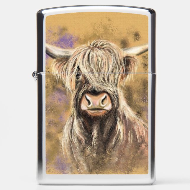 Highland Bull Zippo Lighterm Gift (Voorkant)