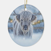 Highland Calif in the Snow Country Cute Keramisch Ornament (Links)