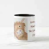 Highland Cattle Koe Originele Kunst Mok (Midden)