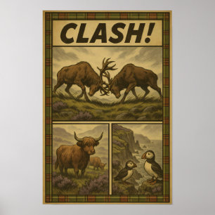Highland Clash – herten, papegaaiduikers en vee Poster