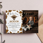 Highland Cow 1er Anniversaire Invitation