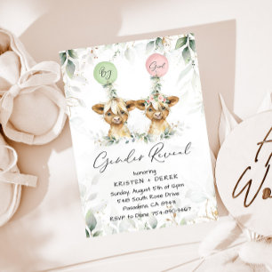 Highland Cow Balloons Genre Reveillez Invitation
