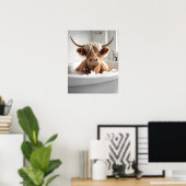Highland Cow Bathroom Wall Art Poster Imprimer (Bureau à domicile)