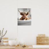 Highland Cow Bathroom Wall Art Poster Imprimer (Cuisine)