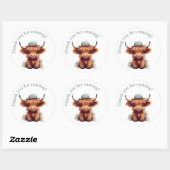 Highland cow boho party faveur autocollant (Feuille)