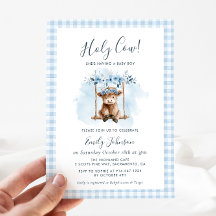 Highland Cow Boy Baby Shower Invitation