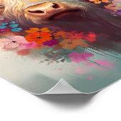 Highland Cow Canvas Wall Art Poster de la ferme (Coin)