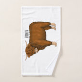 Highland cow cartoon illustration (Serviette à main)