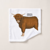 Highland cow cartoon illustration (Gant de toilette)