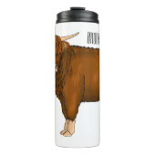 Highland cow cartoon illustration  thermosbeker (Voorkant)