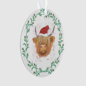 Highland Cow Christmas Casquette Thistle Wreath no (devant)
