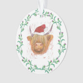 Highland Cow Christmas Casquette Thistle Wreath no (devant)