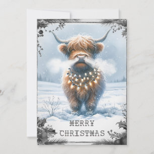 Highland Cow Christmas Feestdagenkaart