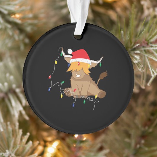 Highland cow christmas lights ornament (Boom)