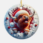 Highland Cow Christmas Ornament (Achterkant)