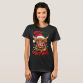 Highland Cow Christmas Pajama Moo Rry Cow Lover T-shirt (Voorkant volledig)