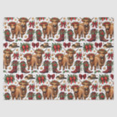Highland Cow Christmas Wrapping Paper Tissuepapier (Voorkant)