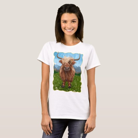 Highland Cow Coming and Go T-Shirt (Devant entier)