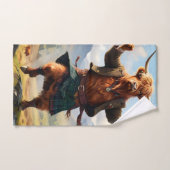 Highland Cow Dansant Le Highland Fling, (Serviette à main)