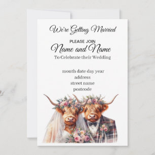 Highland Cow Faire-part de mariage