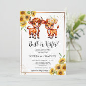 Highland Cow Genre Reveillez Invitation (Debout devant)