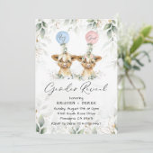 Highland Cow Genre Révéler Ballons Invitation (Debout devant)