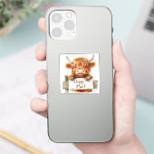 Highland Cow, Happy Mail, Sticker (Téléphone)