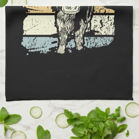 Highland Cow Highland Cows Retro Theedoek (Gevouwen)