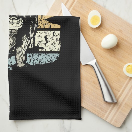 Highland Cow Highland Cows Retro Theedoek (Quarter Fold)